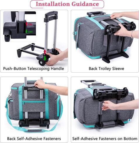 Amoigee Rolling Machine Machine مع عجلات - حقيبة آلة للخياطة مع إطار عجلات قابلة للفصل ، حمل العربة مع الحشوة القابلة للإزالة ، وتناسب معظم الآلات القياسية المتوافقة مع المغني ، الأخ ، جانوم in Kuwait