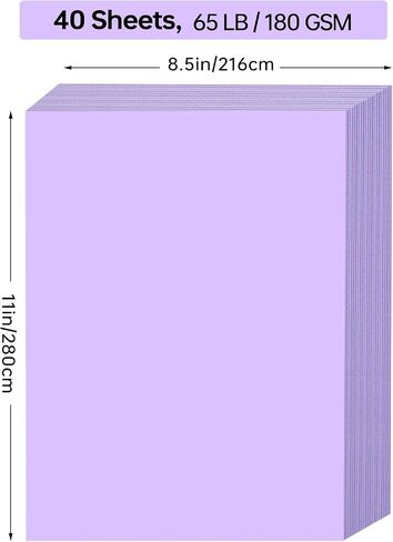 White Cardstock 8.5 x 11 Thick Paper, 40 Sheets, ThickPaper 65 LB/180 GSM, Cardstock Printer Paper 8.5 x 11, White Card Stock for Invitations, Menus, Wedding, DIY Cards in Saudi Arabia