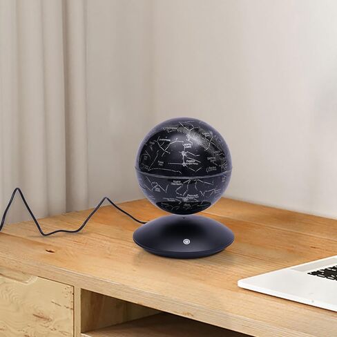 6 "كرة مكافحة مغناطيسية ، 360 درجة ، كرات جغرافية دوارة تدوير كرات مع LED مع LED عائم الرفع المغناطيسي العائم لغرفة دراسة مكتب المكتب المنزلي (ضوء الذهب/لون واحد) in Kuwait