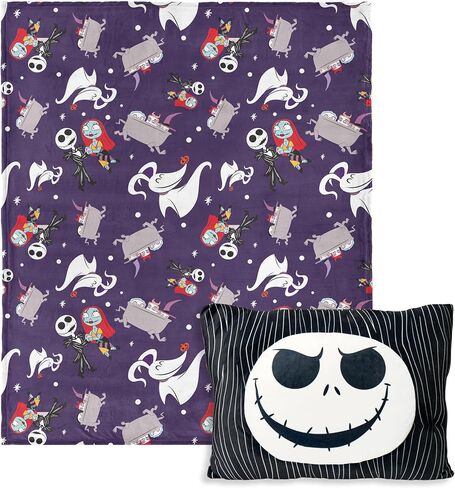 Disney Nightmare Before Christmas, Jump Scare, Silk Touch Throw Blanket, 50 x 60 inches with Plush Pocket Pillow, 14 x 20 inches in Saudi Arabia