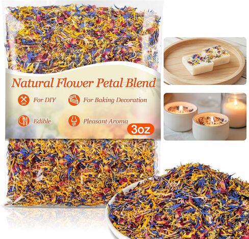 MAQIHAN Brilliant Flower Petal Blend - 3oz Mix of Calendula,Cornflower & Rose Petals,Natural Dried Floral Blend for Soap,Candle,Bath Bombs,Sachets,Confetti Garnish & Decor in Saudi Arabia