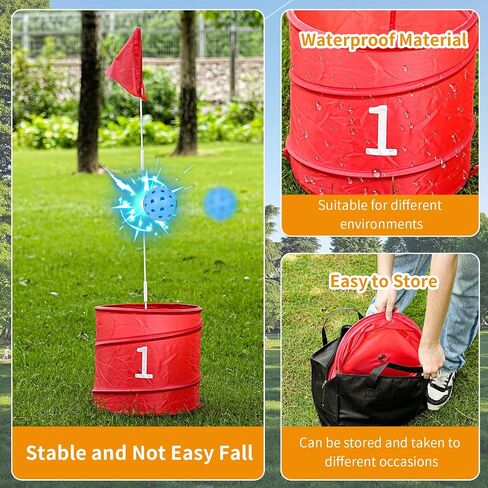 9 PCS Backyard Golf Golf Outdoor Game مع ناديين - لعبة غولف في الهواء الطلق للبالغين والعائلة ، والشاطئ ، والتخييم ، والعشب ، والمتنزه in Saudi Arabia
