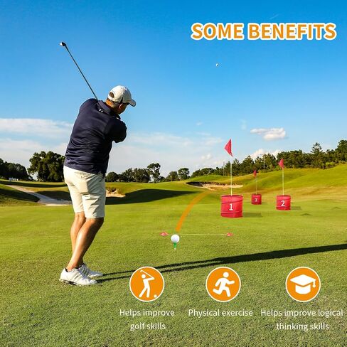9 PCS Backyard Golf Golf Outdoor Game مع ناديين - لعبة غولف في الهواء الطلق للبالغين والعائلة ، والشاطئ ، والتخييم ، والعشب ، والمتنزه in Saudi Arabia