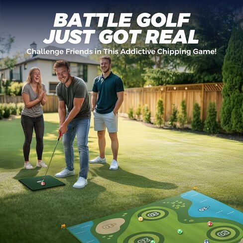 لعبة لعبة Golf Golf Chipping ، حصيرة معركة لزجة Golf Pro مع 20 كرة لاصقة و 4 رهان ، ألعاب تقطيع الفناء الخلفي للأطفال البالغين في الهواء الطلق والداخلي in Kuwait