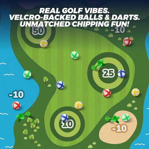 لعبة لعبة Golf Golf Chipping ، حصيرة معركة لزجة Golf Pro مع 20 كرة لاصقة و 4 رهان ، ألعاب تقطيع الفناء الخلفي للأطفال البالغين في الهواء الطلق والداخلي in Kuwait