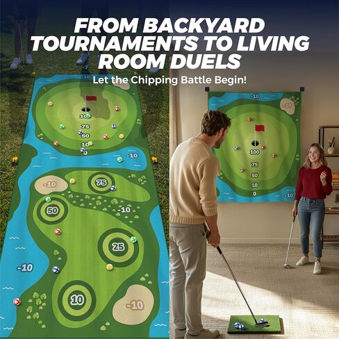 لعبة لعبة Golf Golf Chipping ، حصيرة معركة لزجة Golf Pro مع 20 كرة لاصقة و 4 رهان ، ألعاب تقطيع الفناء الخلفي للأطفال البالغين في الهواء الطلق والداخلي in Kuwait