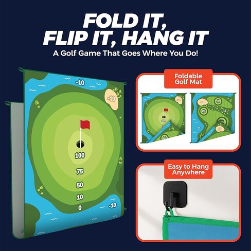 لعبة لعبة Golf Golf Chipping ، حصيرة معركة لزجة Golf Pro مع 20 كرة لاصقة و 4 رهان ، ألعاب تقطيع الفناء الخلفي للأطفال البالغين في الهواء الطلق والداخلي in Kuwait