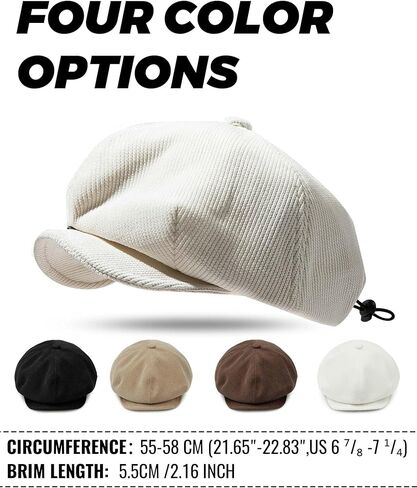 Croogo Men's Newsboy Cap with Snap Button Baker Boy Beret Hat for Women Golf Flat Caps Applejack Gatsby Collection Ivy Hats in Saudi Arabia