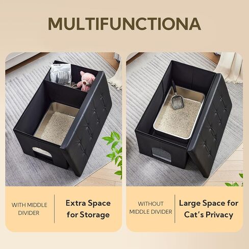 MEEXPAWS Cat Litter Box Enclosure Furniture Odor Control, Extra Large in Kuwait