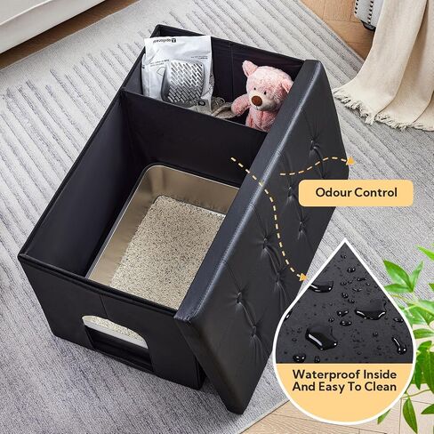 MEEXPAWS Cat Litter Box Enclosure Furniture Odor Control, Extra Large in Kuwait