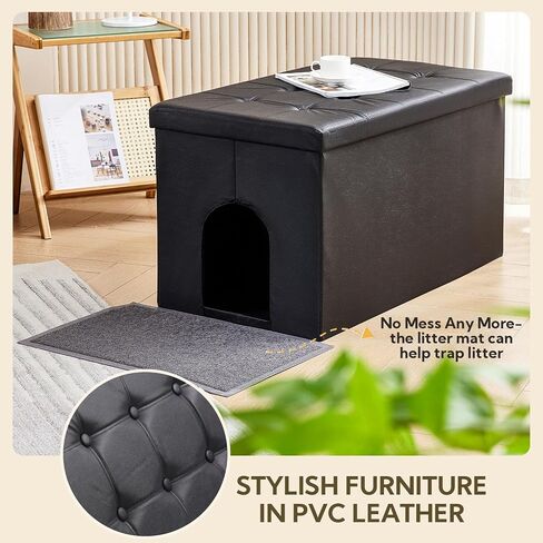 MEEXPAWS Cat Litter Box Enclosure Furniture Odor Control, Extra Large in Kuwait