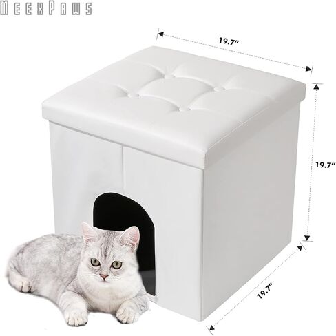 MEEXPAWS Cat Litter Box Enclosure Furniture Hidden, Cat Washroom Bench Storage Cabinet | Extra Large 35.4'' x 19.7'' x 19.7''| Dog Proof | Waterproof Inside/Easy Clean | Easy Assembly | Odor Control in Kuwait