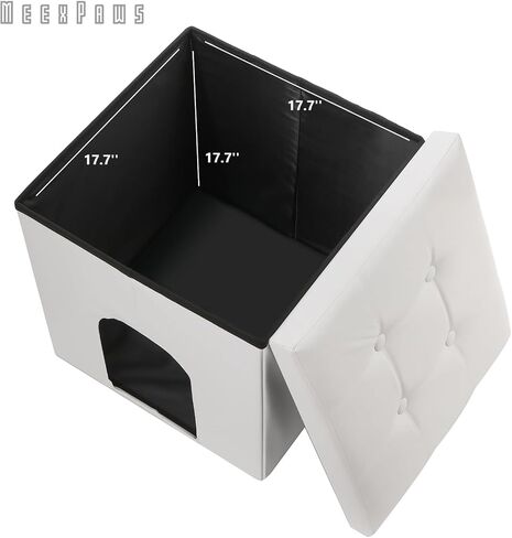 MEEXPAWS Cat Litter Box Enclosure Furniture Hidden, Cat Washroom Bench Storage Cabinet | Extra Large 35.4'' x 19.7'' x 19.7''| Dog Proof | Waterproof Inside/Easy Clean | Easy Assembly | Odor Control in Kuwait