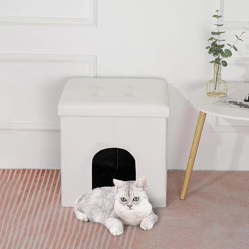 MEEXPAWS Cat Litter Box Enclosure Furniture Hidden, Cat Washroom Bench Storage Cabinet | Extra Large 35.4'' x 19.7'' x 19.7''| Dog Proof | Waterproof Inside/Easy Clean | Easy Assembly | Odor Control in Kuwait