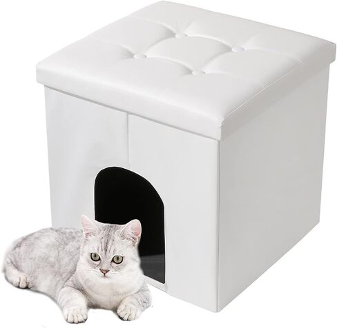 MEEXPAWS Cat Litter Box Enclosure Furniture Hidden, Cat Washroom Bench Storage Cabinet | Extra Large 35.4'' x 19.7'' x 19.7''| Dog Proof | Waterproof Inside/Easy Clean | Easy Assembly | Odor Control in Kuwait