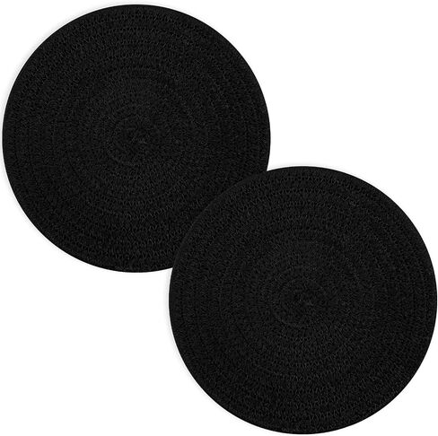 Trivets for Hot Dishes, Pots and Pans, 8 Inches Hot Pads 5 Pcs, Pot Holders for Kitchen, Heat Resistant Mat Protect Counter, Coasters Set Home Essentials Farmhouse Decor (Black) in Saudi Arabia