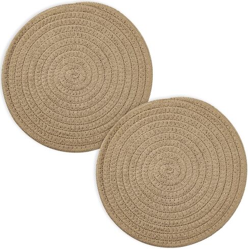 Trivets for Hot Dishes, Pots and Pans, 8 Inches Hot Pads 5 Pcs, Pot Holders for Kitchen, Heat Resistant Mat Protect Counter, Coasters Set Home Essentials Farmhouse Decor (Black) in Saudi Arabia