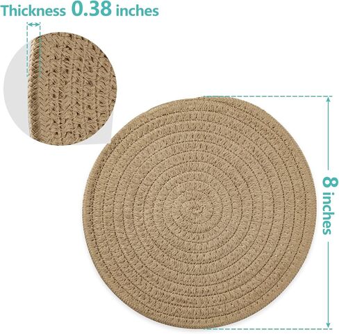 Trivets for Hot Dishes, Pots and Pans, 8 Inches Hot Pads 5 Pcs, Pot Holders for Kitchen, Heat Resistant Mat Protect Counter, Coasters Set Home Essentials Farmhouse Decor (Black) in Saudi Arabia