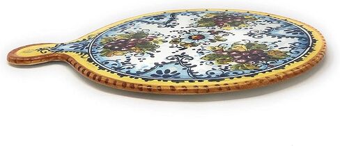 CERAMICHE PARRINI - Italian Ceramic Art Kitchenware Tile Small Trivet Pottery Decorated Tuscan Grape Hand Painted Made in ITALY in Saudi Arabia