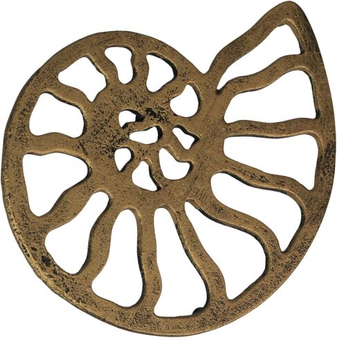 Cast Iron Celestial Sun Face Trivet – Distressed Metallic Gold Finish, 7.75" Diameter, Heat-Resistant and Durable, Perfect for Protecting Surfaces in Saudi Arabia