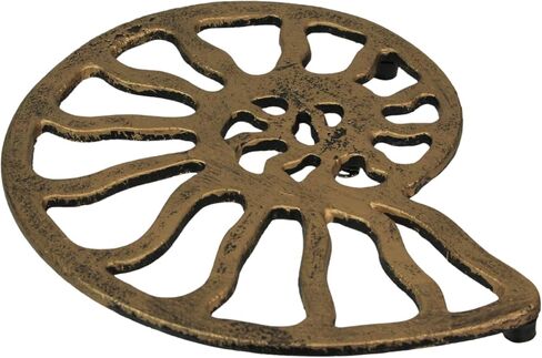 Cast Iron Celestial Sun Face Trivet – Distressed Metallic Gold Finish, 7.75" Diameter, Heat-Resistant and Durable, Perfect for Protecting Surfaces in Saudi Arabia