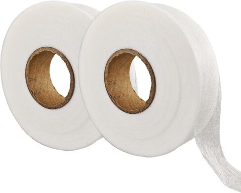 140 Yards 3/4 Inch No Sew Iron On Hem Tape - 2 Rolls Hemming Tape Fusible Adhesive for Clothes, Curtains, Pants (White+Black, 3/4 Inch) in Saudi Arabia