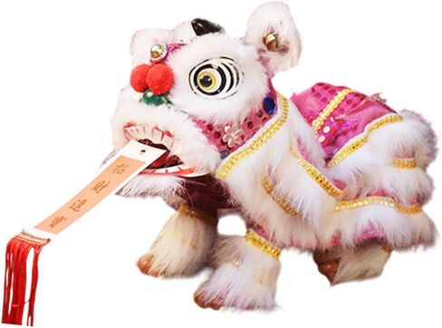 Hand Puppet with Strings and Rod Asian Figurine Puppet Portable Crafts for Parties Children Spring Festival Gifts, Pink White in Saudi Arabia
