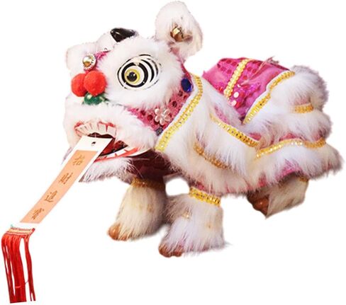 Hand Puppet with Strings and Rod Asian Figurine Puppet Portable Crafts for Parties Children Spring Festival Gifts, Pink White in Saudi Arabia