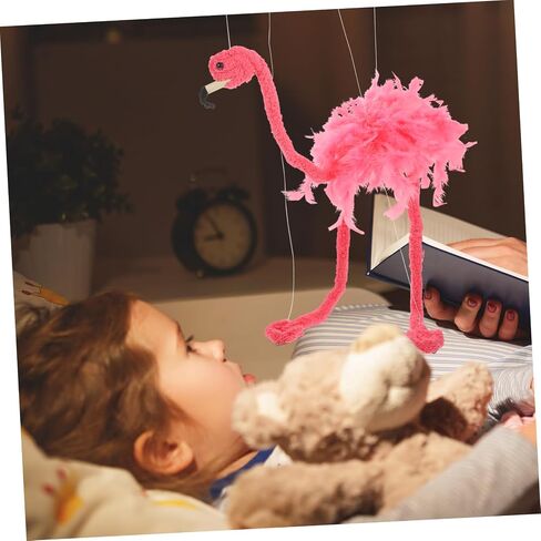 Plush Flamingo Marionette Puppet Lightweight Interactive Animal String Puppet للأداء المصنوع يدويًا مع ناعمة ومناسبة للرجال النساء وزينة العطلات العشوائية اللون in Saudi Arabia
