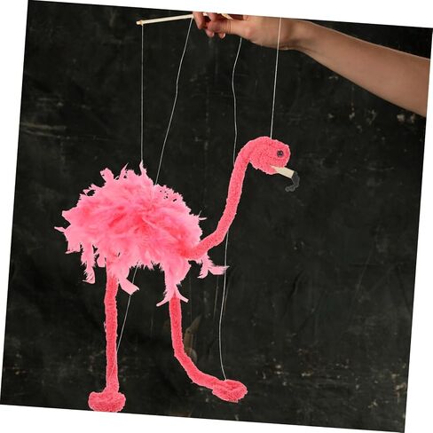 Plush Flamingo Marionette Puppet Lightweight Interactive Animal String Puppet للأداء المصنوع يدويًا مع ناعمة ومناسبة للرجال النساء وزينة العطلات العشوائية اللون in Saudi Arabia