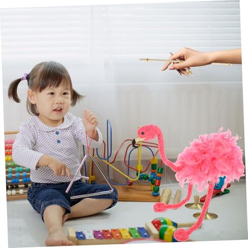 Plush Flamingo Marionette Puppet Lightweight Interactive Animal String Puppet للأداء المصنوع يدويًا مع ناعمة ومناسبة للرجال النساء وزينة العطلات العشوائية اللون in Saudi Arabia