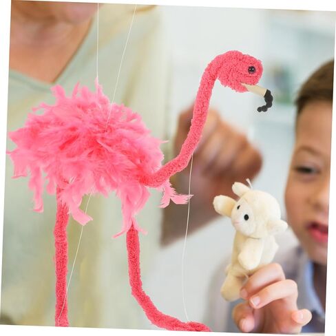 Plush Flamingo Marionette Puppet Lightweight Interactive Animal String Puppet للأداء المصنوع يدويًا مع ناعمة ومناسبة للرجال النساء وزينة العطلات العشوائية اللون in Saudi Arabia