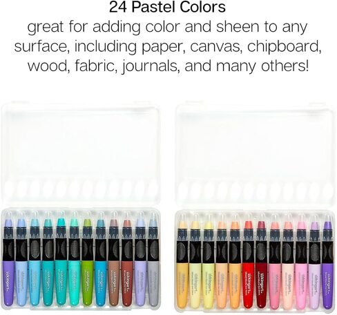 KINGART 583-24 Pastel GEL STICK Set, Artist Pigment Crayons, 24 Unique Colors, Water Soluble, Creamy, and Odorless, Use on Paper, Wood, Canvas and more in Saudi Arabia