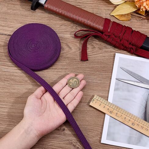 Olycraft Ito Sageo Wrapp Cord Silk-Cotton Blend Sword Sword Sword Swork for Japanese Samurai Katana Swords مقبض حبل in Kuwait