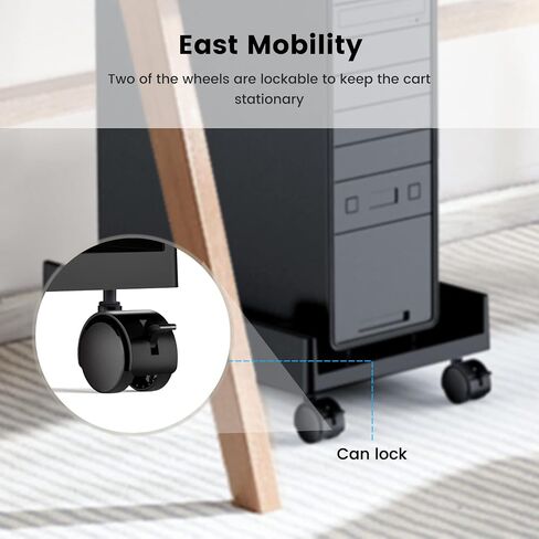 ORICO Mobile CPU Stand with Locking & Swivel Wheels, Universal Under Desk Computer Tower Stand for PC, Multi-Functional CPU Holder for Office & Home (17.9x8.74x0.86 Inches) in Saudi Arabia