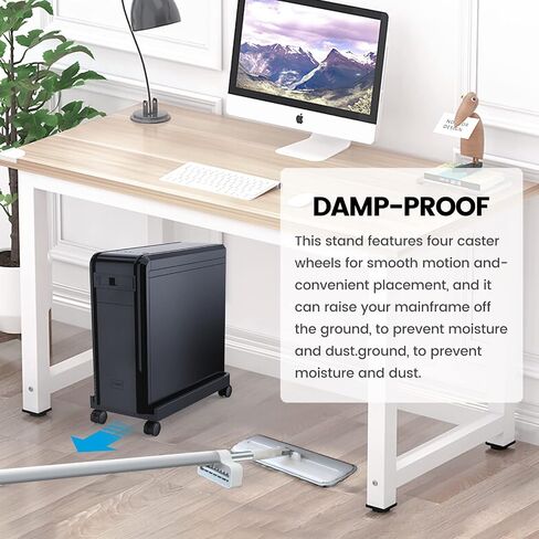 ORICO Mobile CPU Stand with Locking & Swivel Wheels, Universal Under Desk Computer Tower Stand for PC, Multi-Functional CPU Holder for Office & Home (17.9x8.74x0.86 Inches) in Saudi Arabia