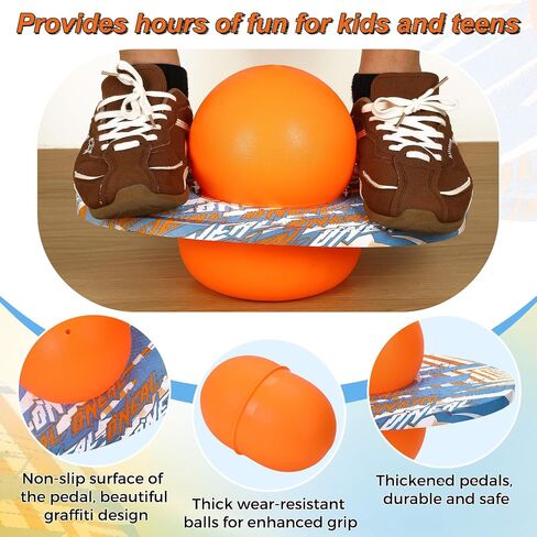 Pogo Ball Up to 160lbs for Boys Girls Trick Balance Bounce Board Ball Pogo Stick Jumper with Pump and Strong Grip Deck Safe Fun Indoor Outdoor Fidget Toy in Saudi Arabia