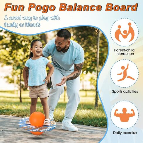 Pogo Ball Up to 160lbs for Boys Girls Trick Balance Bounce Board Ball Pogo Stick Jumper with Pump and Strong Grip Deck Safe Fun Indoor Outdoor Fidget Toy in Saudi Arabia