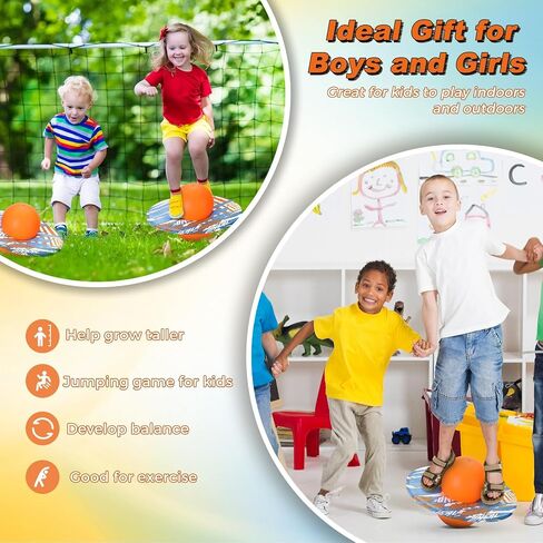 Pogo Ball Up to 160lbs for Boys Girls Trick Balance Bounce Board Ball Pogo Stick Jumper with Pump and Strong Grip Deck Safe Fun Indoor Outdoor Fidget Toy in Saudi Arabia