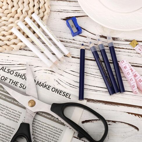 8pcs Fabric Tailors Markers for Sewing, 2 Colors Sewing Marking Chalk Pencil for Fabric Water Soluble Quilting Tracing Tools Dressmakers Embroidery DIY Crafts (Blue & White) in Saudi Arabia