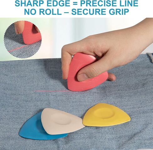 4 Pack Tailors Chalk, Sewing Chalk for Fabric, Professional Washable Triangle Fabric Marker for Quilting, Crafts, Sewing Supplies Accessories in Saudi Arabia