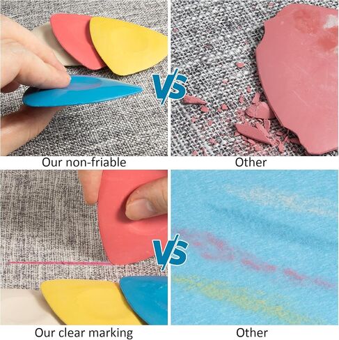 4 Pack Tailors Chalk, Sewing Chalk for Fabric, Professional Washable Triangle Fabric Marker for Quilting, Crafts, Sewing Supplies Accessories in Saudi Arabia