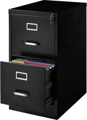 STAPLES 2-Drawer Vertical File Cabinet, Letter Size Documents, Lockable, 22" D x 15" W x 28.38" H, Black in Saudi Arabia
