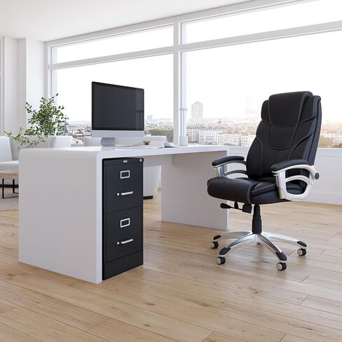 STAPLES 2-Drawer Vertical File Cabinet, Letter Size Documents, Lockable, 22" D x 15" W x 28.38" H, Black in Saudi Arabia