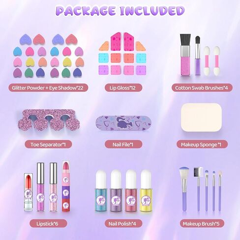 مجموعات مكياج Perryhome Kids للفتيات 5-8 ، 57 PCS Kids Kids Kit for Girls غير قابلة للتسمية مجموعة مستحضرات التجميل الحقيقية ، هدايا عيد ميلاد الصغار الأميرة لـ 3 4 5 6 7 8 9 10 11 12 سنة (وردي) in Kuwait