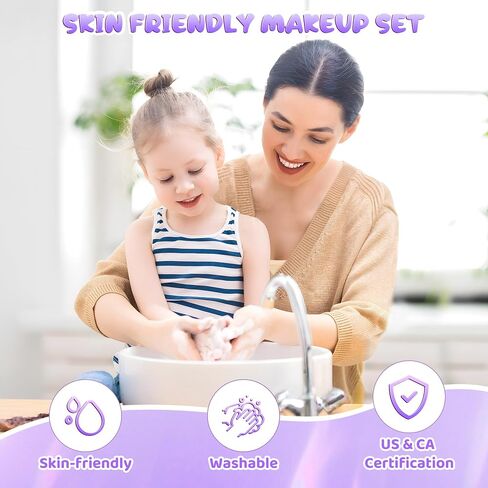 مجموعات مكياج Perryhome Kids للفتيات 5-8 ، 57 PCS Kids Kids Kit for Girls غير قابلة للتسمية مجموعة مستحضرات التجميل الحقيقية ، هدايا عيد ميلاد الصغار الأميرة لـ 3 4 5 6 7 8 9 10 11 12 سنة (وردي) in Kuwait