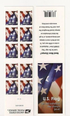 US 4396a Flag 44c stamp booklet 10 MNH 2010 Pane#v1111 in Saudi Arabia