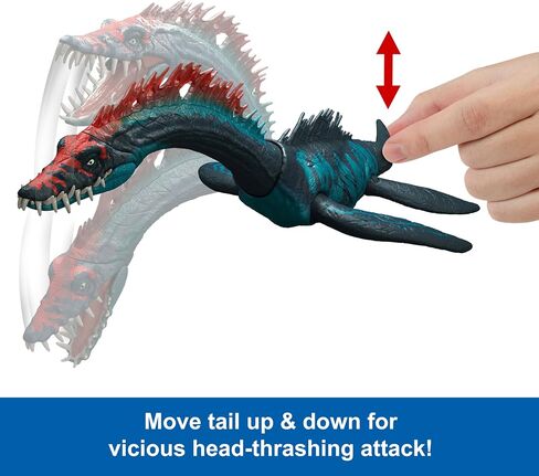 Mattel Jurassic World Rebirth Gigantic Thrashers Eotriceratops Dinosaur Figure Toy, Large Species, 2 Tail Activated Rampage Attacks, Digital Play in Saudi Arabia