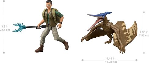 Mattel Jurassic World Rebirth Human & Dinosaur Pack ، الدكتور هنري لوميس و Pteranodon ، الفيلم الدقيق 3.75 بوصة ، قابلة للتحصيل in Saudi Arabia