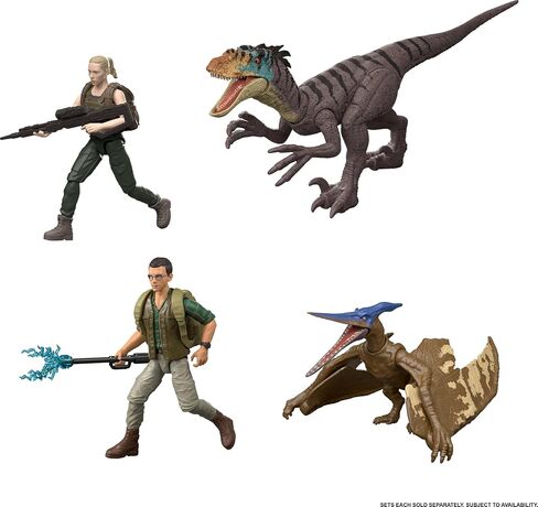 Mattel Jurassic World Rebirth Human & Dinosaur Pack ، الدكتور هنري لوميس و Pteranodon ، الفيلم الدقيق 3.75 بوصة ، قابلة للتحصيل in Saudi Arabia